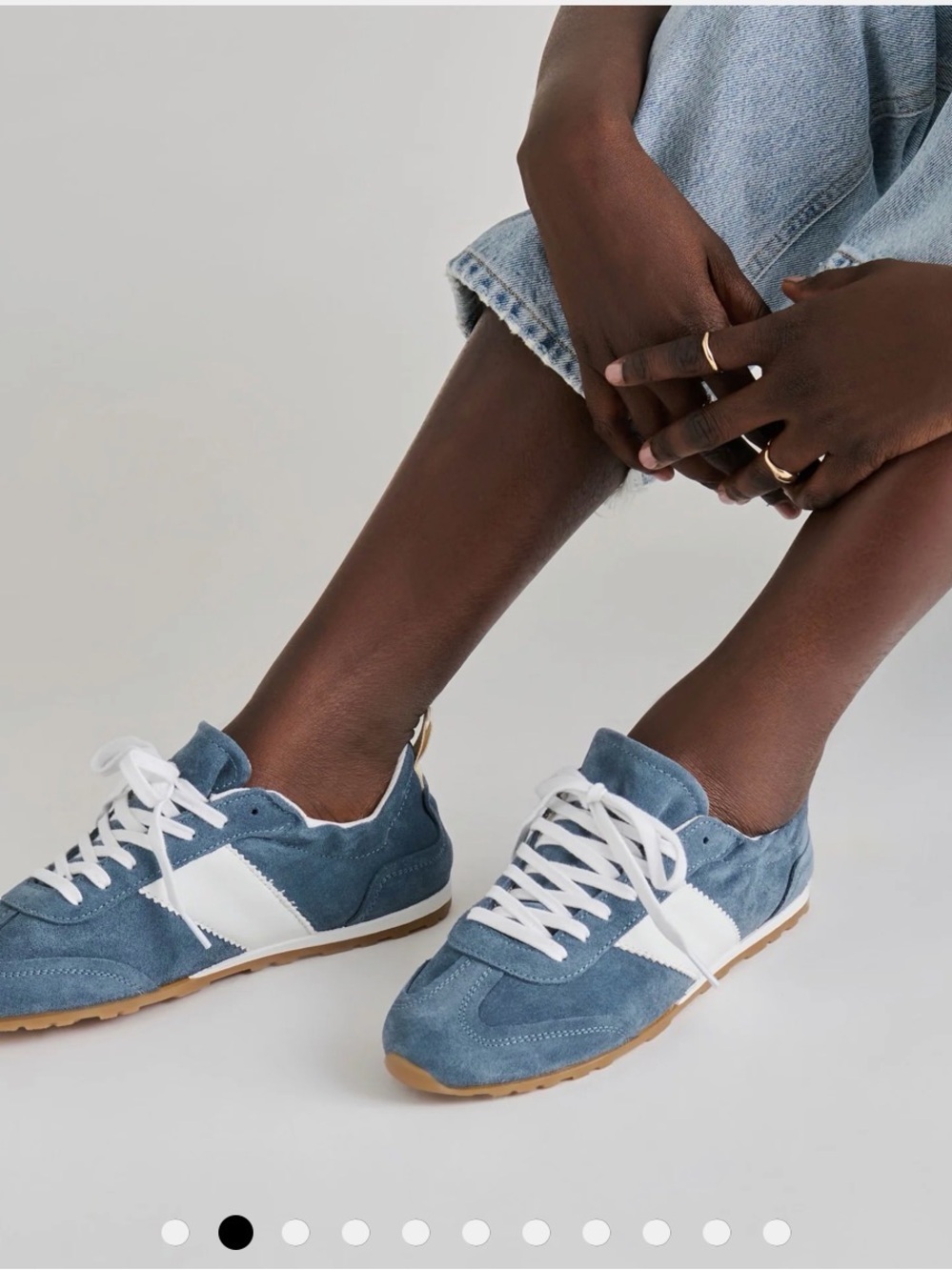 Dolce Vita Blue Suede Sneakers with White Accent
